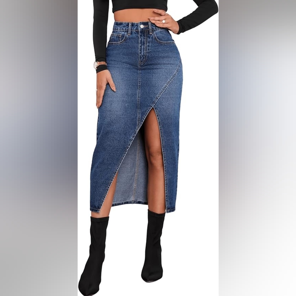Sweaty Rocks Denim Maxi Skirt  Size Med NWOT